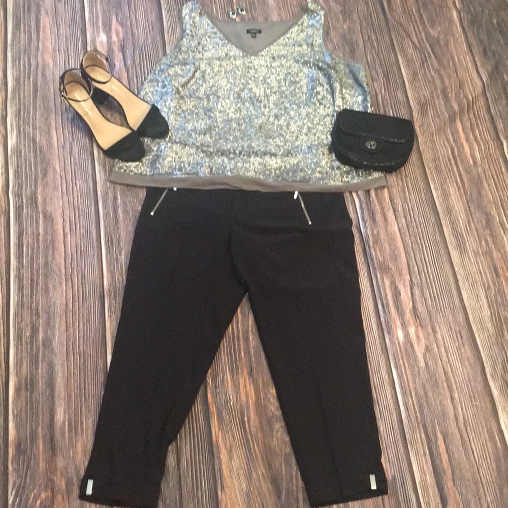 Talbots Gray Sequin Tank